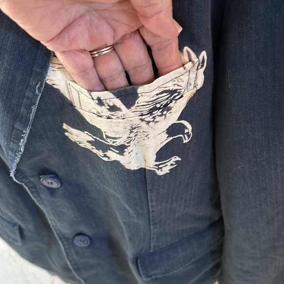 Positano Men’s Blue Raw Hem Blazer Size Large - Picture 5 of 11